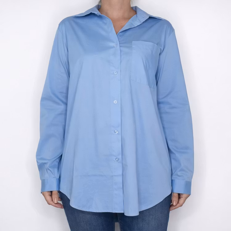 Bomullsskjorta Hanna LJUSBLÅ - Camicia