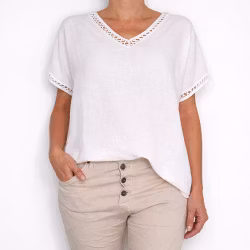 Topp Linnemix Hedda VIT - Camicia