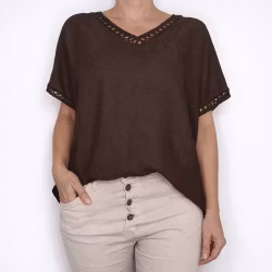 Topp Linnemix Hedda BRUN - Camicia