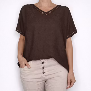 Topp Linnemix Hedda BRUN - Camicia