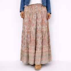 Volangkjol Princess Mönstrad BEIGE - Marta du Chateau