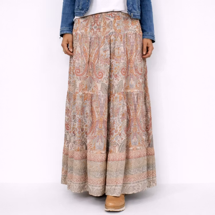 Volangkjol Princess Mönstrad BEIGE - Marta du Chateau