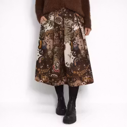 Kjol Quinn Mönstrad BRUN - Marta du Chateau