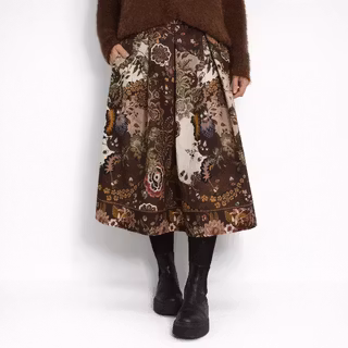 Kjol Quinn Mönstrad BRUN - Marta du Chateau