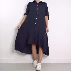 Skjortklänning Volang MARINE