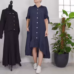 Skjortklänning Volang MARINE