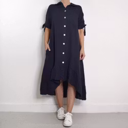 Skjortklänning Volang MARINE