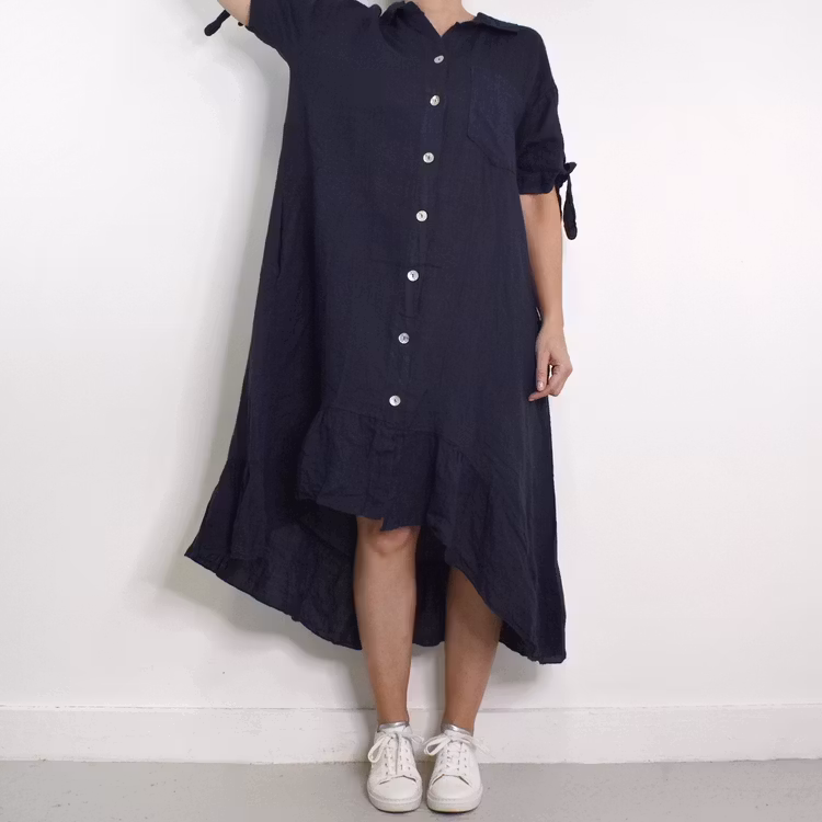 Skjortklänning Volang MARINE