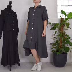 Skjortklänning Volang ANTRACIT