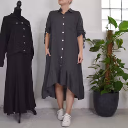 Skjortklänning Volang ANTRACIT