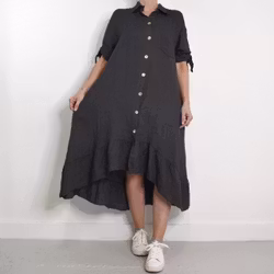 Skjortklänning Volang ANTRACIT