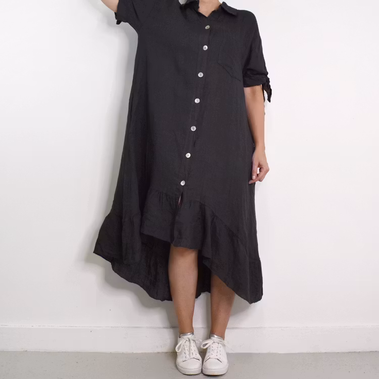 Skjortklänning Volang ANTRACIT