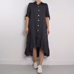 Skjortklänning Volang ANTRACIT