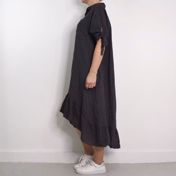 Skjortklänning Volang ANTRACIT