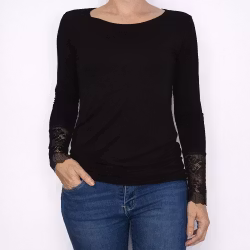 Bastopp med Spets SVART - Marta du Chateau