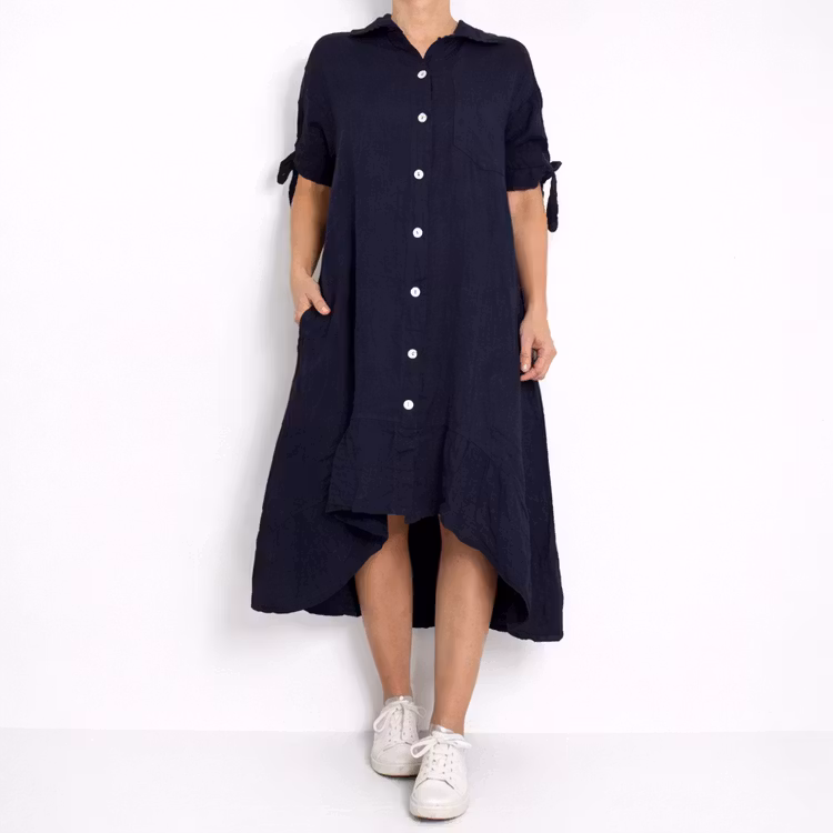 Skjortklänning Volang MARINE