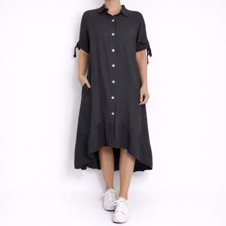 Skjortklänning Volang ANTRACIT