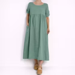 Linneklänning med Fickor LAGO