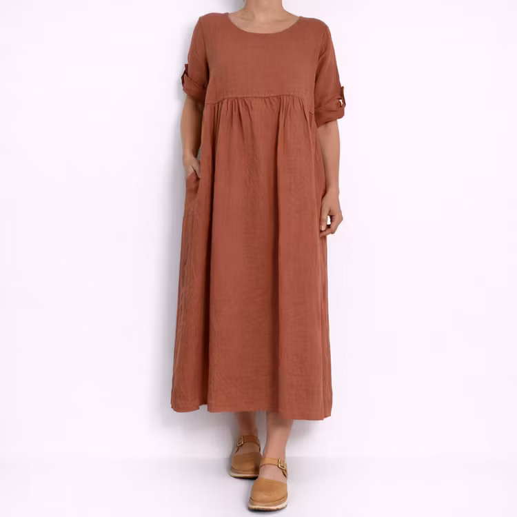 Linneklänning med Fickor MELOGRANO