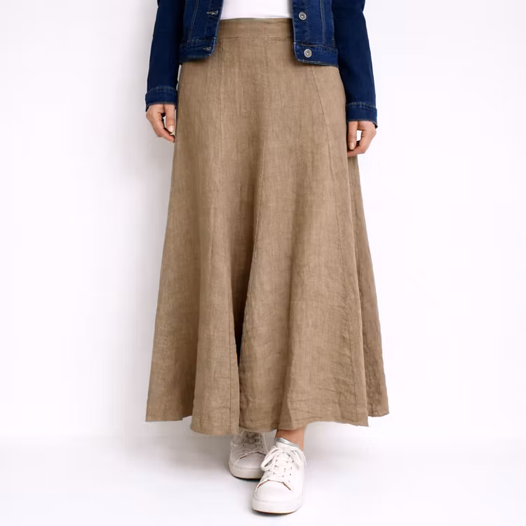 Linnekjol Enkel TAUPE