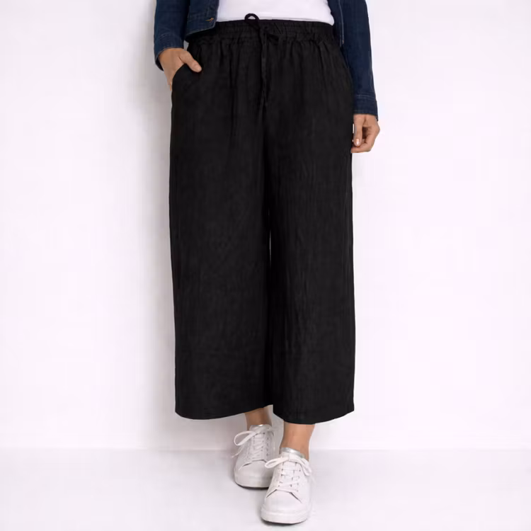 Coulettbyxa i linne Vivi SVART - Mix By Heart