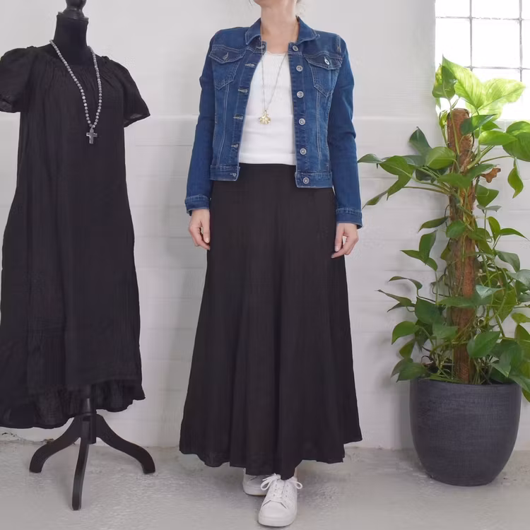 Linnekjol Enkel SVART