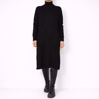 Finstickad Klänning Polo SVART