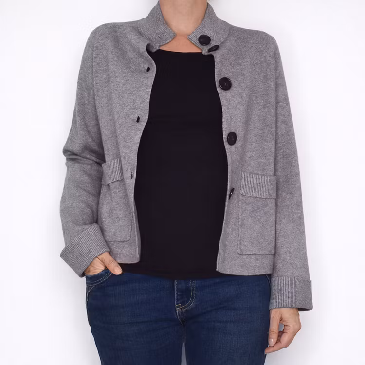 Finstickad Kofta Anya GRÅ - Camicia