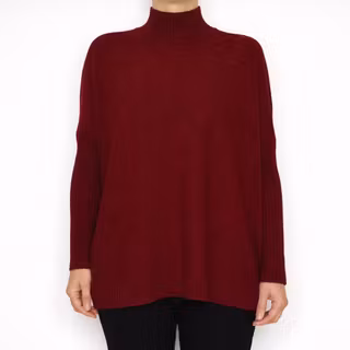 Finstickad Tröja Over Sized BORDO