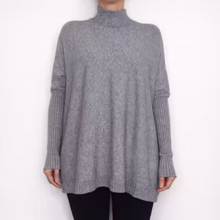 Finstickad Tröja Over Sized GRIGIO MEDIO