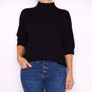 Tröja Halvpolo SVART