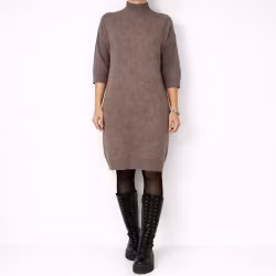 Klänning Halvpolo TAUPE