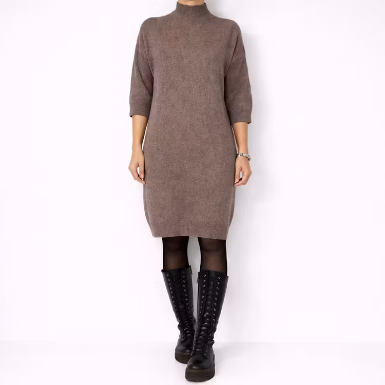 Klänning Halvpolo TAUPE