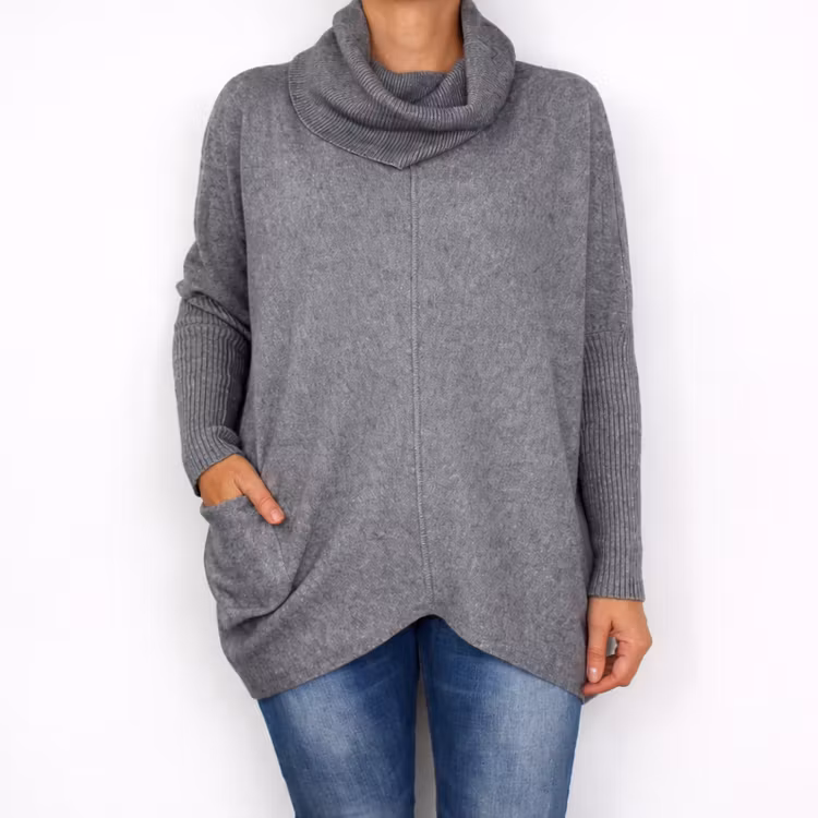 Polotröja Fickor Over Sized GRIGIO MEDIO
