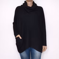 Polotröja Fickor Over Sized SVART