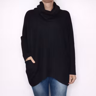 Polotröja Fickor Over Sized SVART