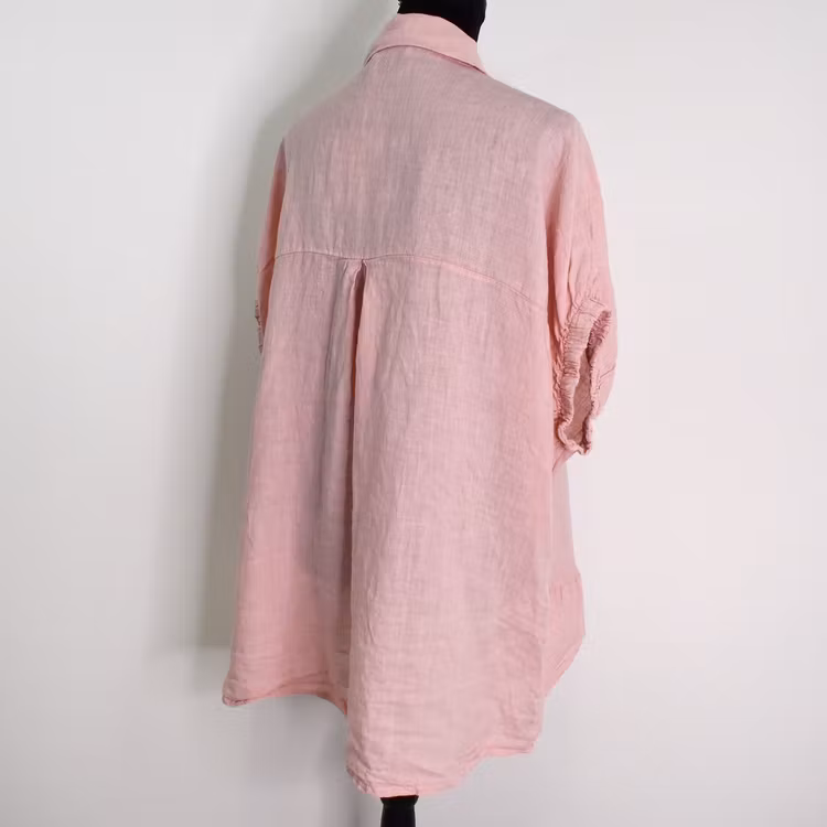 Kort linneskjorta med Volang ROSE