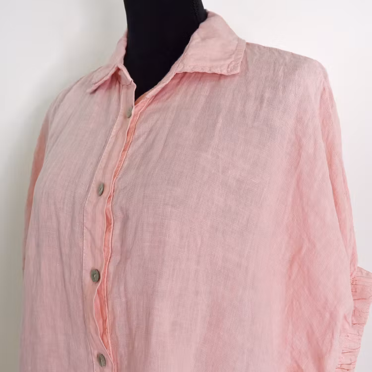 Kort linneskjorta med Volang ROSE