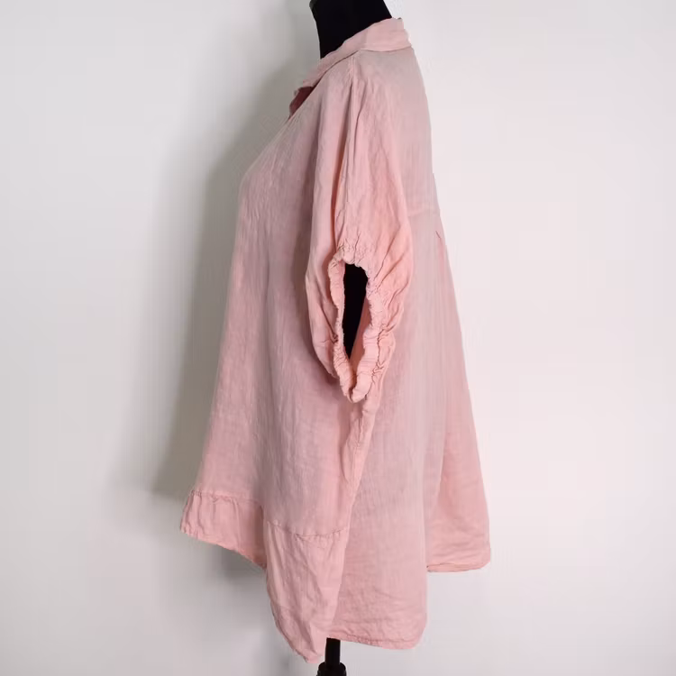 Kort linneskjorta med Volang ROSE