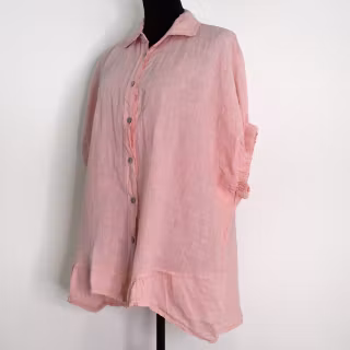 Kort linneskjorta med Volang ROSE