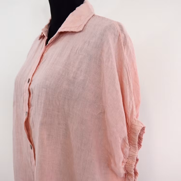 Kort linneskjorta med Volang ROSE