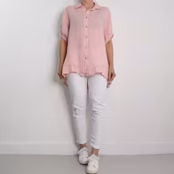 Kort linneskjorta med Volang ROSE