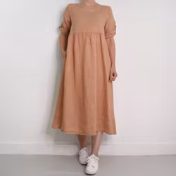 Linneklänning med Fickor MIU MIU