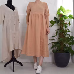 Linneklänning med Fickor MIU MIU