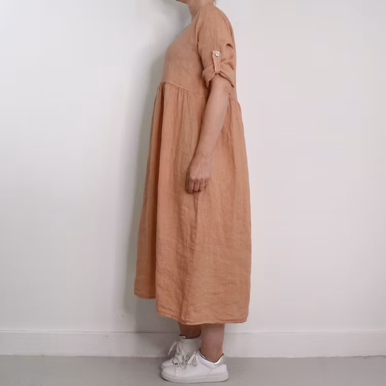 Linneklänning med Fickor MIU MIU