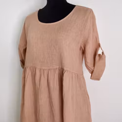 Linneklänning med Fickor MIU MIU