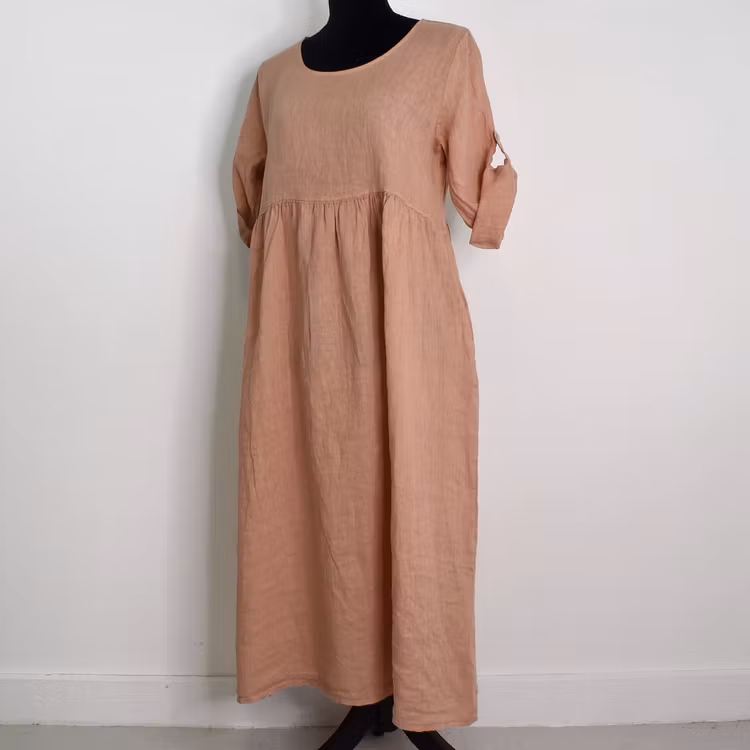 Linneklänning med Fickor MIU MIU