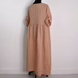 Linneklänning med Fickor MIU MIU