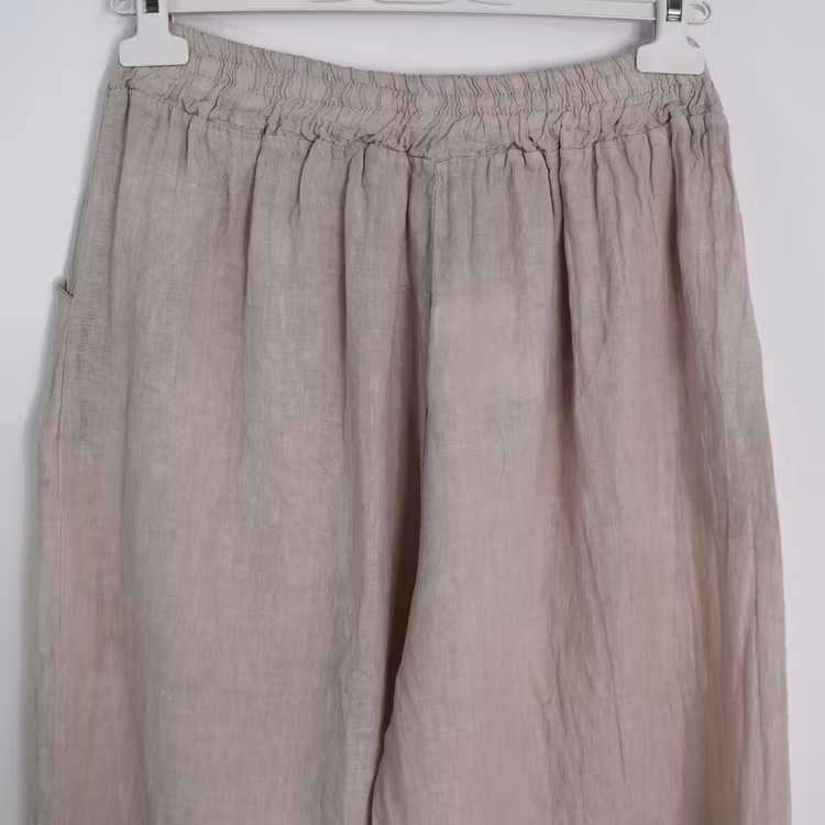 Coulettbyxa i linne Vivi BEIGE - Mix By Heart