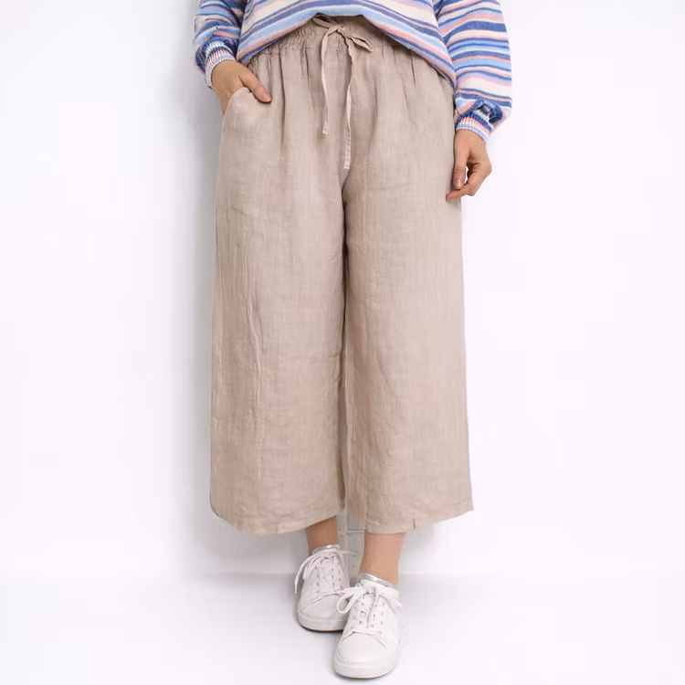 Coulettbyxa i linne Vivi BEIGE - Mix By Heart